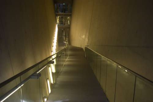 Handrail Glass Lighting Lit Walk Path Walkway