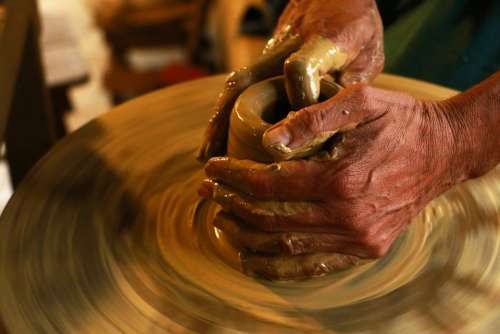 Hands Spinning Workshop Handmade Ceramics Pottery