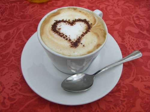 Heart Valentine Cappuccino Love Romance Symbol