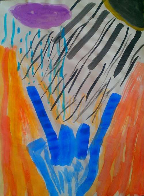 Heavy Metal Painted Wassermalfarbe Art Gesture