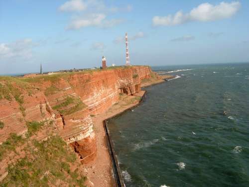 Helgoland Island Sea Island Cliffs Sea Sky Water