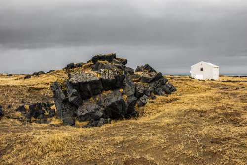 Hellissandur Iceland Winter Landscape Grey Stones