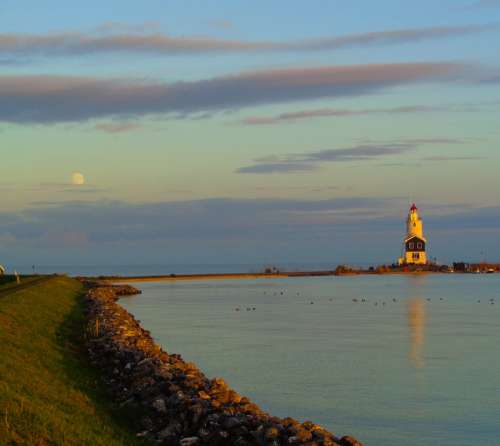 Holland Lighthouse Atmosphere Sun Abendstimmung