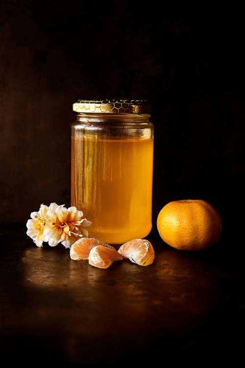 Honey Jar Breakfast Glass Food Liquid Orange