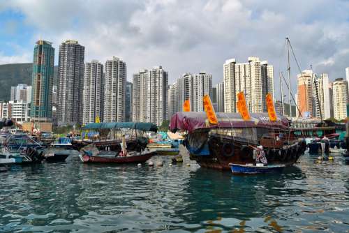 Hong Kong Hong Kong River Hong Kong Boat Asia China
