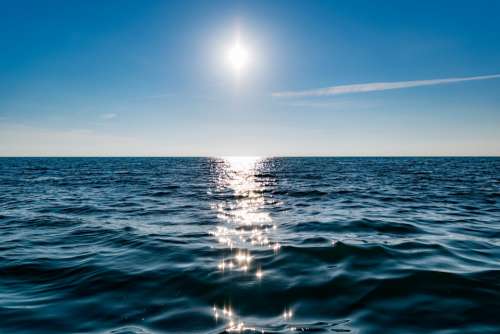Horizon Ocean Reflection Sea Seascape Sky Sun