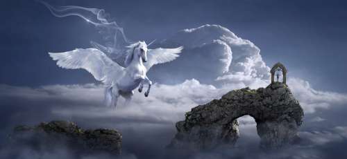 Horse Pegasus Archway Fantasy Mystical Fairy Tales