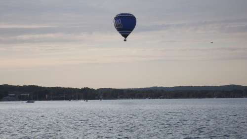 Hot Air Balloon Lake Sky