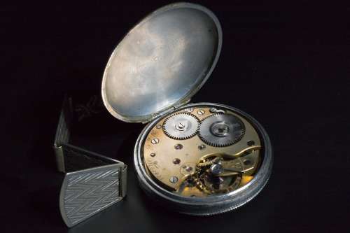 Hour S Time Old Pocket Watch Silver Wind-Up