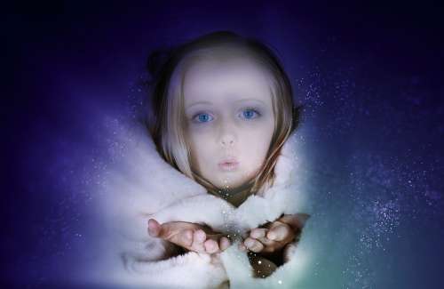 Human Girl Child Face Fee Magic Portrait Winter