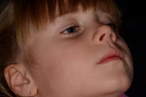 Human Child Girl Face Close Up