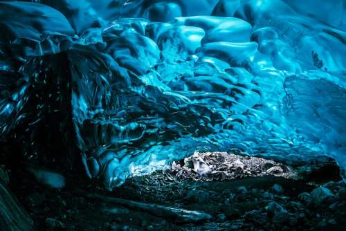 Ice Frozen Water Glacier Blue Nature Translucent