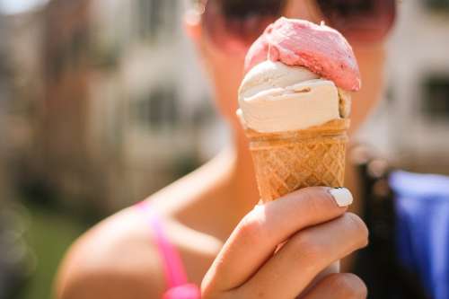 Ice Cream Sweet Taste Summer Treat Waffle