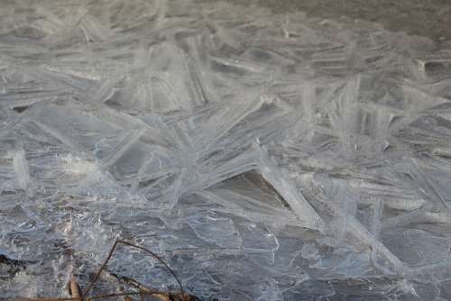 Ice Crystals Frozen Water Winter Lake Frozen Pond