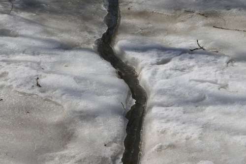 Ice Floes Rivulet Frozen River