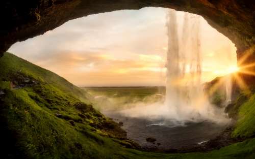 Iceland Waterfall Seljalandsfoss Stream Water