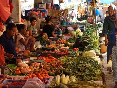 Indonesia Asia Market Street Scene