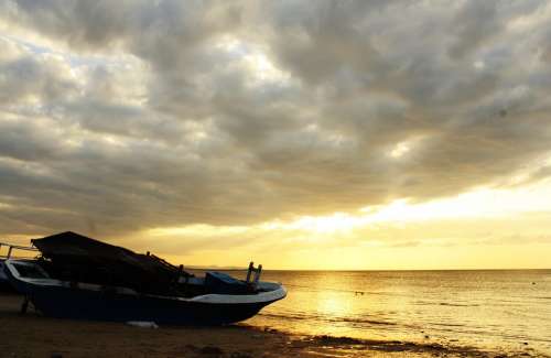 Indonesia Beach Sunset Kupang Ocean Sky Sun