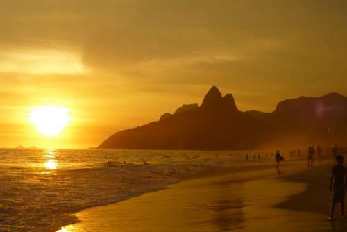 Ipanema Beach Rio De Janeiro Sugarload Mountain