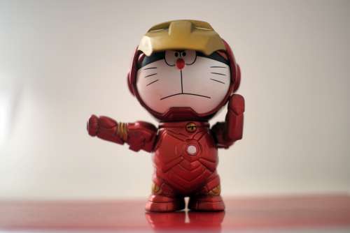 Iron Man Male Hero Toy Figurine Small Cute Red