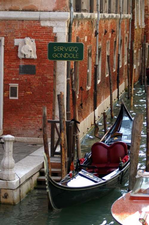 Italy Gondola Venice Canal Traditional Culture