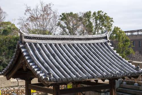 Japan Osaka Castle Roofing Architecture Temple
