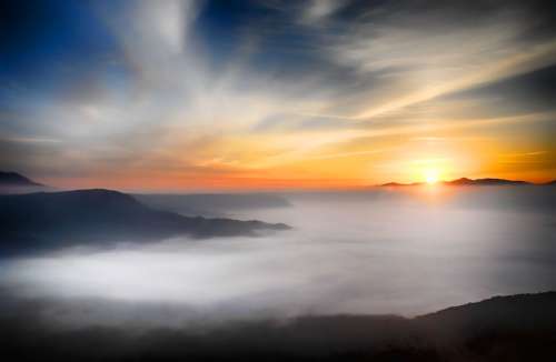 Clouds Sunset Fog Mist Atmosphere Weather