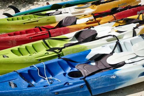Kayak Rowing Boat Canoeing Colorful Rowing Leisure