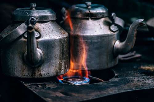 Kettle Boil Burn Tea Pots Cook Cooking Fire