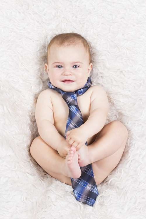 Kid Tie Boy Cute Baby Funny Skin Naked Toddler