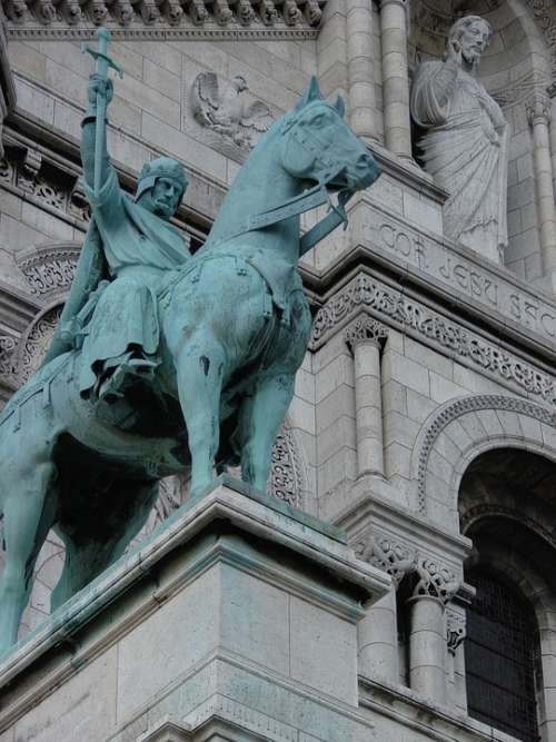 King Saint Louis Statue Paris France Sacre-Coeur