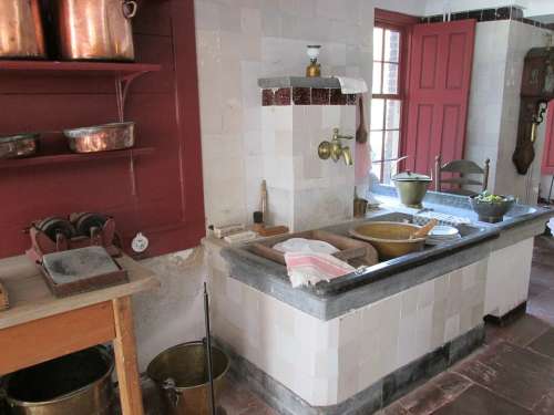 Kitchen Pots Pans Copper Old Fashioned Museum