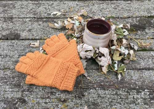 Knit Mitts Autumn Handmade