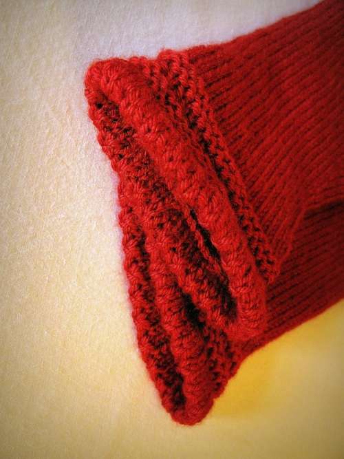 Knitt Wool Red Knitted Mitts Style Accessory