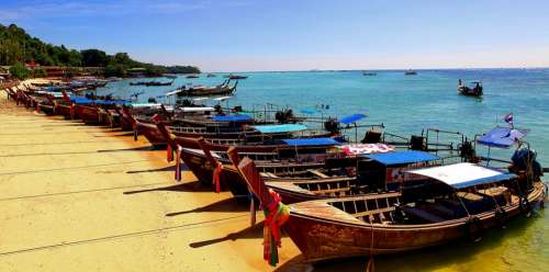 Koh Phi Phi Long Tail Boats Thailand Tours Fishing