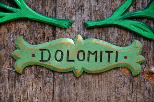 Label Written Ladinia Carving Green Wood