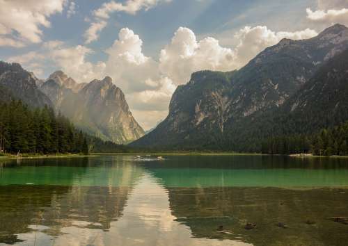 Lake Mountains Water Reflection Landscape Scenic