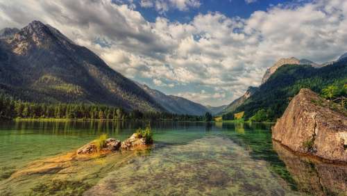 Lake Hintersee Alpine Landscape Bavaria Nature