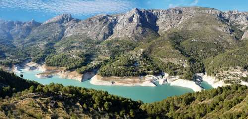 Lake Mountains Water Blue Spain Guadalest