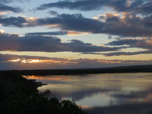 Lake South Africa Sunset Clouds