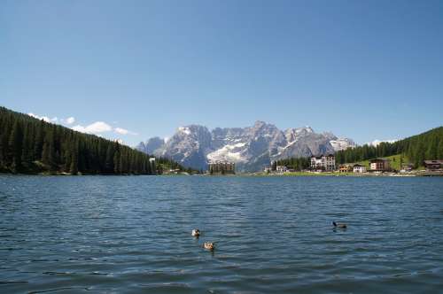 Lake Misurina Lake Dolomites Mountain Mountains