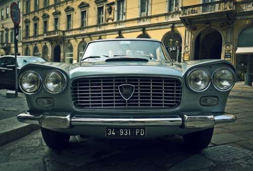Lancia Car Vintage Streets Cobblestone City