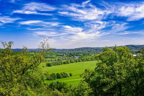 Landscape Germany Nature Clouds Green Blue