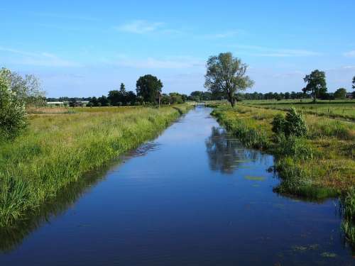 Landscape Netherlands Countryside Ditch
