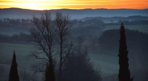 Landscape Dawn Nature Horizon