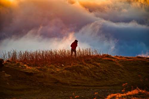 Landscape Cloud Sunset Mountain Evening Woman