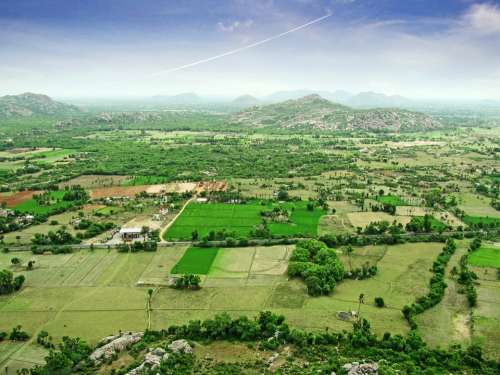 Landscape East India High View Surface India Rural