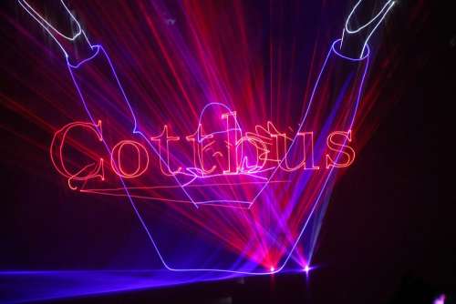 Lasershow Laser Red Blue Font Cottbus Germany