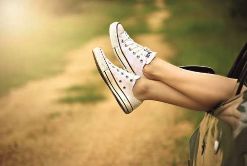 Legs Window Car Dirt Road Relax Woman Nature