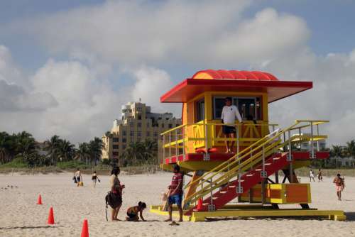 Lifeguard Hut Rescue Guard Seaside Coastline